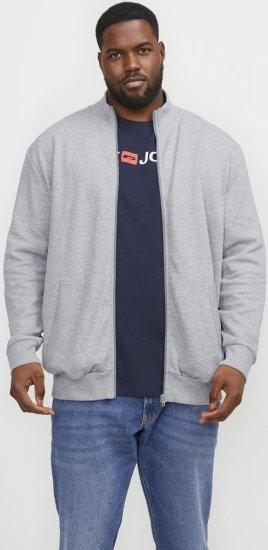 Jack & Jones PAULOS Turtleneck Zip Sweatshirt Light Grey Melange - Džemperi un džemperi ar kapuci - Džemperi - 2XL-14XL