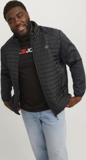Jack & Jones MULTI SET-IN Sleeves Quilted Jacket With Collar Black - Jakas & Lietus apģērbs - Jakas - 2XL-12XL