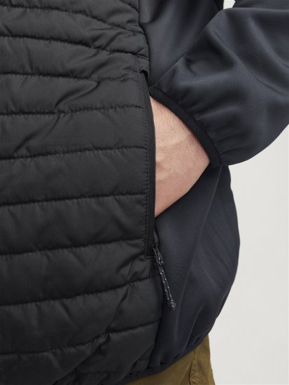 Jack & Jones MULTI SET-IN Sleeves Quilted Jacket With Collar Black - Jakas & Lietus apģērbs - Jakas - 2XL-12XL