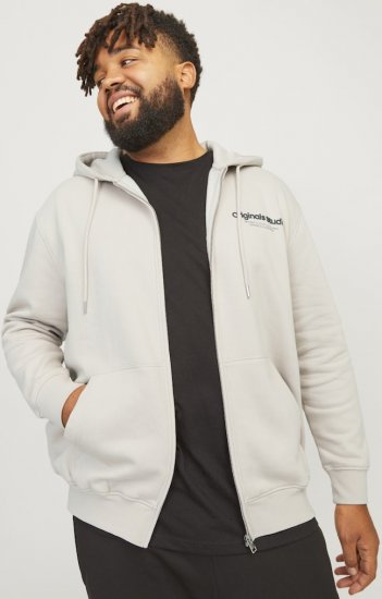 Jack & Jones ESTERBRO Zip Hoodie Light Grey - Džemperi un džemperi ar kapuci - Džemperi - 2XL-14XL