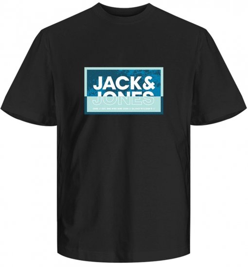 Jack & Jones JCOLOGAN SUMMER PRINT T-Shirt Black - T-krekli - T-krekli - 2XL-14XL