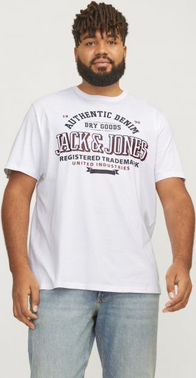 Jack & Jones JJELOGO O-Neck T-Shirt White - T-krekli - T-krekli - 2XL-14XL