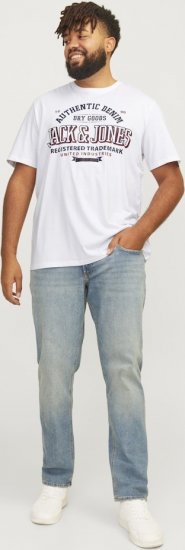 Jack & Jones JJELOGO O-Neck T-Shirt White - T-krekli - T-krekli - 2XL-14XL