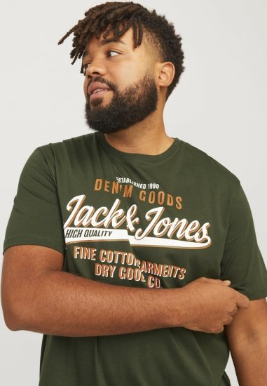 Jack & Jones JJELOGO O-Neck T-Shirt Kombu Green - T-krekli - T-krekli - 2XL-14XL