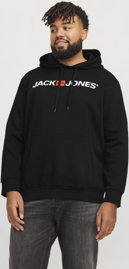Jack & Jones CORP OLD LOGO REG FIT Hoodie Black - Džemperi un džemperi ar kapuci - Džemperi - 2XL-14XL