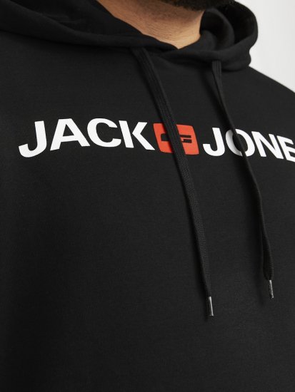 Jack & Jones CORP OLD LOGO REG FIT Hoodie Black - Džemperi un džemperi ar kapuci - Džemperi - 2XL-14XL