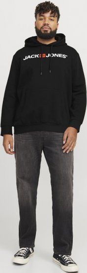 Jack & Jones CORP OLD LOGO REG FIT Hoodie Black - Džemperi un džemperi ar kapuci - Džemperi - 2XL-14XL