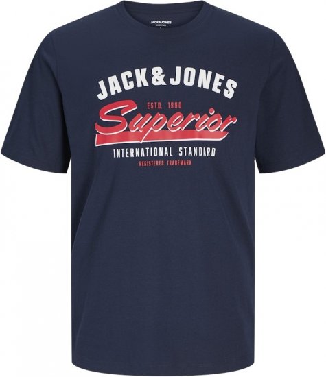 Jack & Jones LOGO O-Neck T-Shirt Dark Blue - T-krekli - T-krekli - 2XL-14XL