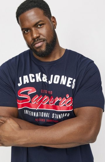 Jack & Jones LOGO O-Neck T-Shirt Dark Blue - T-krekli - T-krekli - 2XL-14XL