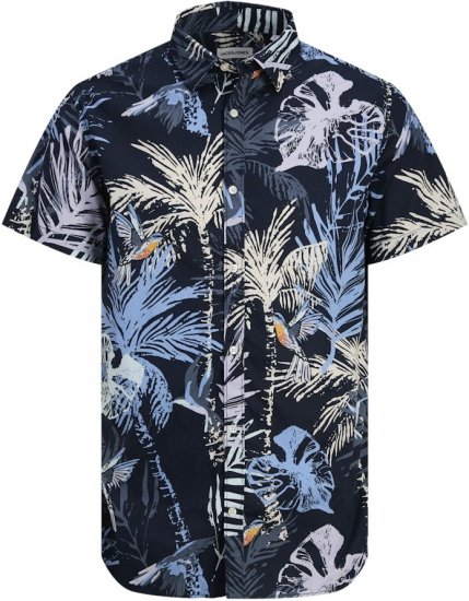 Jack & Jones Hawaii AOP Shirt Blue - Krekli - Krekli - 2XL-8XL