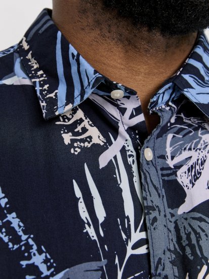 Jack & Jones Hawaii AOP Shirt Blue - Krekli - Krekli - 2XL-8XL