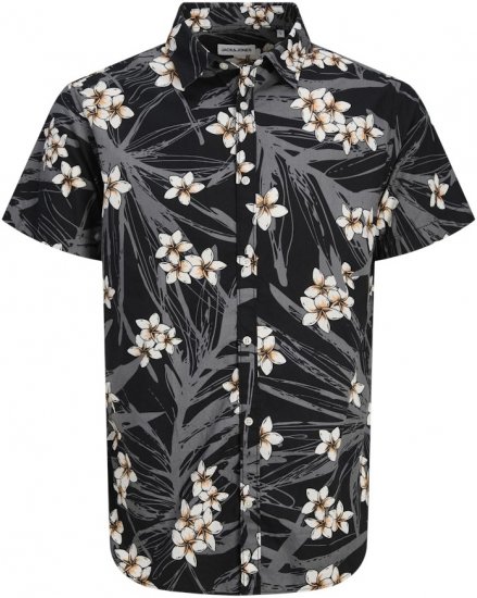 Jack & Jones Hawaii AOP Shirt Black - Krekli - Krekli - 2XL-8XL