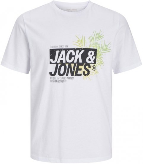  Jack & Jones Jaxon Crew Neck T-Shirt White - T-krekli - T-krekli - 2XL-14XL