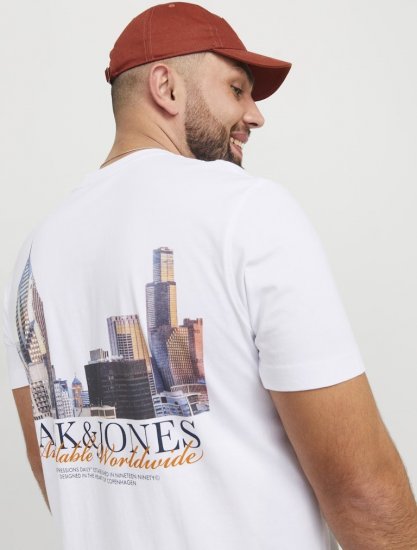 Jack & Jones Boston Photo Crew Neck T-Shirt Bright White - T-krekli - T-krekli - 2XL-14XL