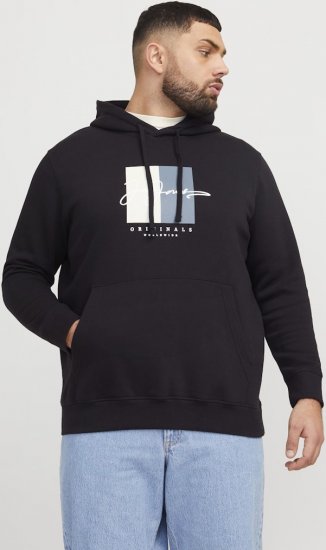 Jack & Jones Frederiksberg Box Script Hoodie Black - Džemperi un džemperi ar kapuci - Džemperi - 2XL-14XL