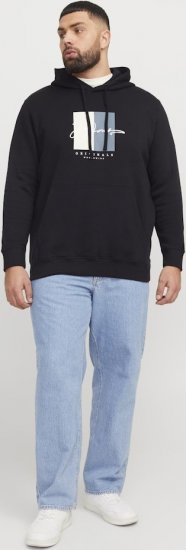 Jack & Jones Frederiksberg Box Script Hoodie Black - Džemperi un džemperi ar kapuci - Džemperi - 2XL-14XL