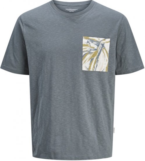 Jack & Jones Split Pocket Print T-Shirt Grey - T-krekli - T-krekli - 2XL-14XL