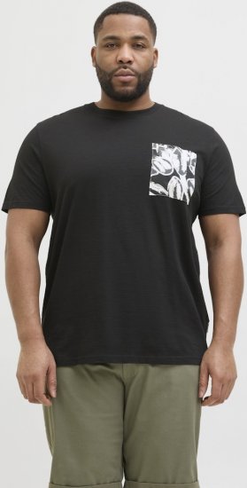 Jack & Jones Split Pocket Print T-Shirt Black - T-krekli - T-krekli - 2XL-14XL