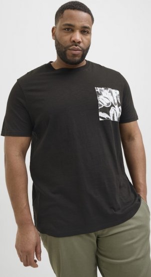 Jack & Jones Split Pocket Print T-Shirt Black - T-krekli - T-krekli - 2XL-14XL
