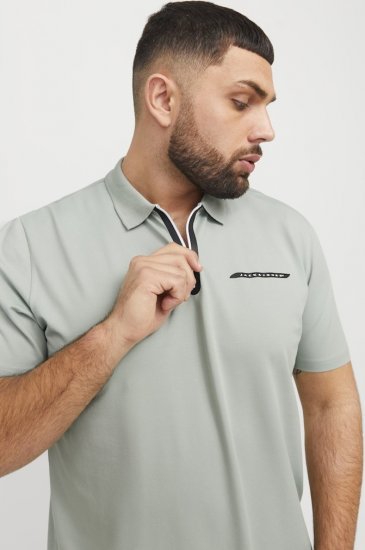 Jack & Jones Fusion Pique Zipper Polo Green/Blue - Polo krekli - Polo krekli - 2XL-8XL