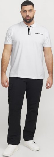 Jack & Jones Fusion Pique Zipper Polo Bright White - Polo krekli - Polo krekli - 2XL-8XL