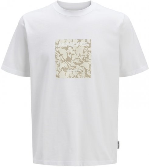 Jack & Jones Tarmac Camo Crew Neck T-Shirt Bright White - T-krekli - T-krekli - 2XL-14XL