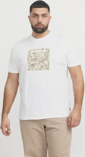 Jack & Jones Tarmac Camo Crew Neck T-Shirt Bright White - T-krekli - T-krekli - 2XL-14XL