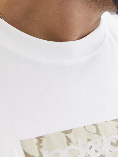 Jack & Jones Tarmac Camo Crew Neck T-Shirt Bright White - T-krekli - T-krekli - 2XL-14XL