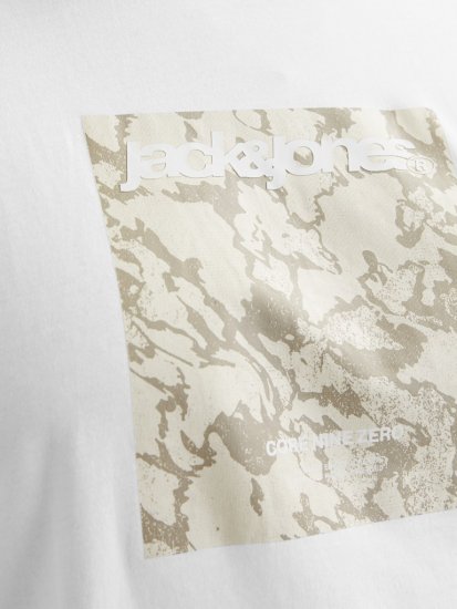 Jack & Jones Tarmac Camo Crew Neck T-Shirt Bright White - T-krekli - T-krekli - 2XL-14XL