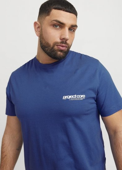Jack & Jones Union Front & Back Print Crew Neck T-Shirt Beaucoup Blue - T-krekli - T-krekli - 2XL-14XL