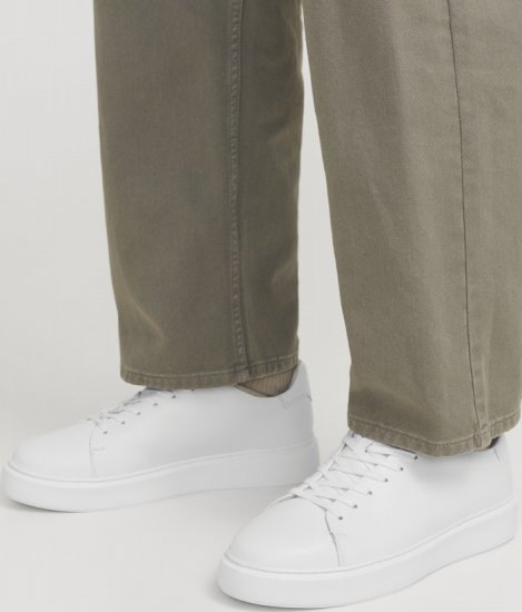 Jack & Jones Stockholm Leather Sneakers Bright White/Leather - Vīriešu apavi 40-52 - 