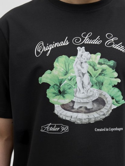 Jack & Jones Hydra Crew Neck T-Shirt Black - T-krekli - T-krekli - 2XL-14XL