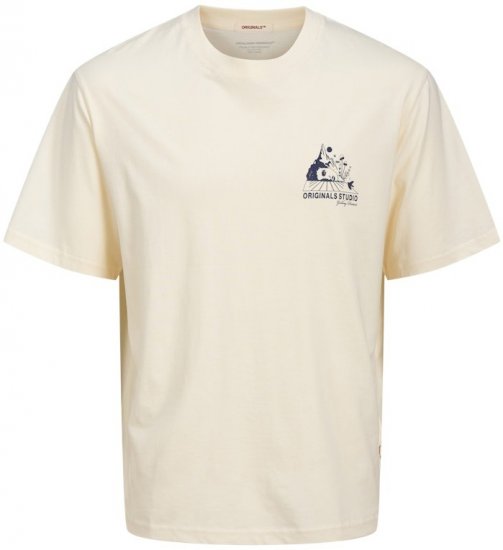 Jack & Jones Bellagio Collage Crew Neck T-Shirt Antique White - T-krekli - T-krekli - 2XL-14XL
