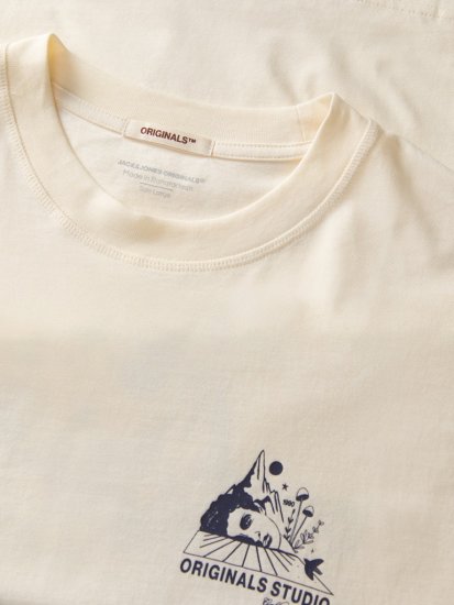 Jack & Jones Bellagio Collage Crew Neck T-Shirt Antique White - T-krekli - T-krekli - 2XL-14XL