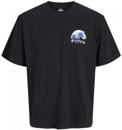 Jack & Jones Fuji Crew Neck T-Shirt Black - T-krekli - T-krekli - 2XL-14XL