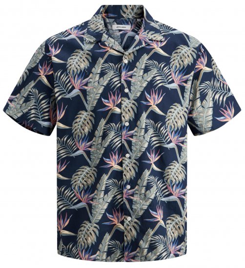 Jack & Jones JJCOASTAL RESORT Floral Shirt Navy - Krekli - Krekli - 2XL-8XL