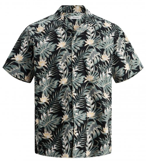 Jack & Jones JJCOASTAL RESORT Floral Shirt Black - Krekli - Krekli - 2XL-8XL