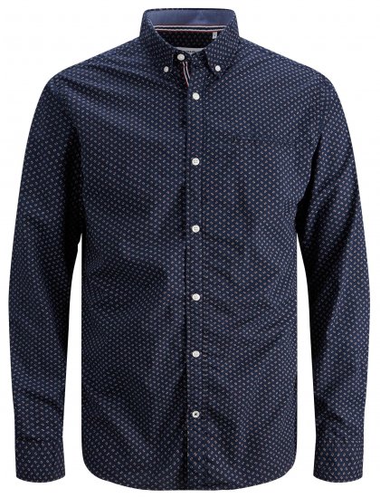 Jack & Jones JJDEAN LS Shirt Navy - Krekli - Krekli - 2XL-8XL