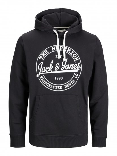 Jack & Jones JJBRAT SWEAT Hoodie Black - Džemperi un džemperi ar kapuci - Džemperi - 2XL-14XL
