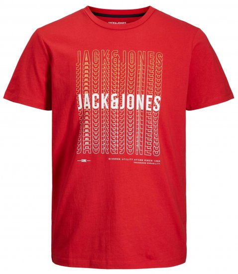 Jack & Jones JJCYBER T-Shirt Red - T-krekli - T-krekli - 2XL-14XL