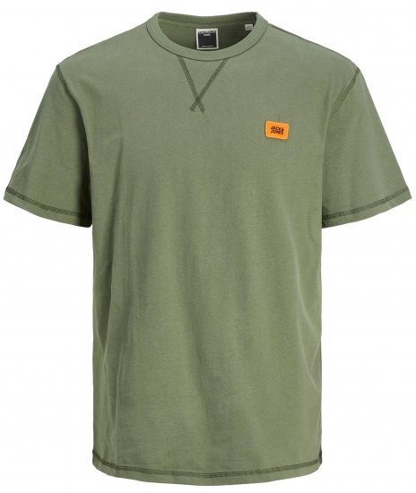 Jack & Jones JCOCLASSIC WAFFLE BADGE TEE Green - T-krekli - T-krekli - 2XL-14XL