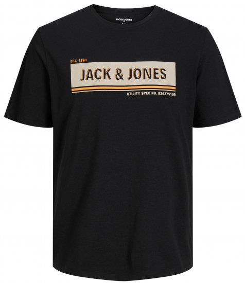 Jack & Jones JCOADAM T-Shirt Black - T-krekli - T-krekli - 2XL-14XL