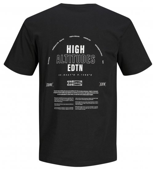 Jack & Jones JCOEDTN T-Shirt with Back Print Black - T-krekli - T-krekli - 2XL-14XL