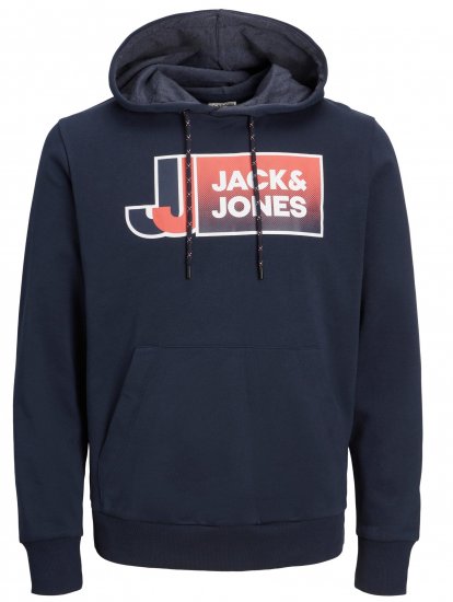 Jack & Jones JCOLOGAN Hoodie Navy Blazer - Džemperi un džemperi ar kapuci - Džemperi - 2XL-14XL