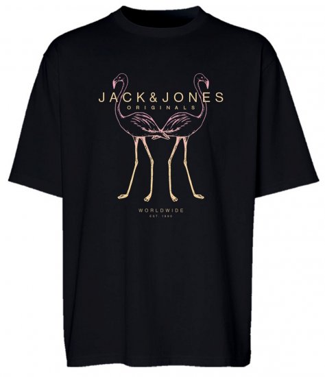 Jack & Jones JORLAFAYETTE 2 FST T-Shirt Black - T-krekli - T-krekli - 2XL-14XL
