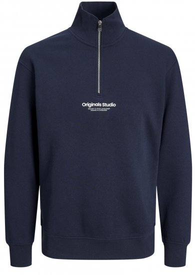 Jack & Jones Esterbro High Neck Quarter Zip Sweatshirt Dark Blue - Džemperi un džemperi ar kapuci - Džemperi - 2XL-14XL