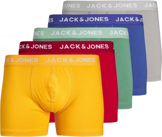 Jack & Jones JACLARRY SOLID TRUNKS 5 PACK Tango Red - Apakšveļa un peldšorti - Apakšveļa - 2XL-8XL