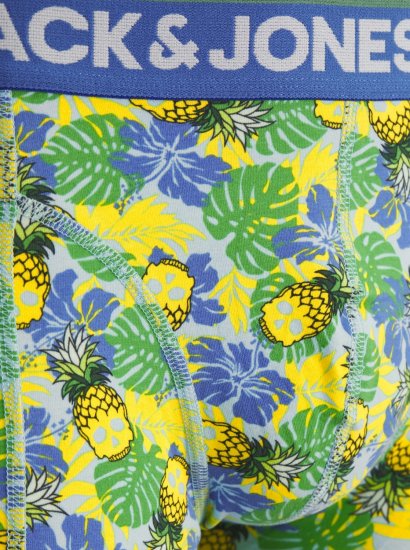 Jack & Jones JACPINEAPPLE SKULL TRUNKS 3 PACK Palace Blue - Bokseršorti - Vīriešu lielie bokseru šorti