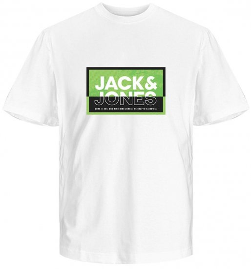 Jack & Jones JCOLOGAN SUMMER PRINT T-Shirt White - T-krekli - T-krekli - 2XL-14XL
