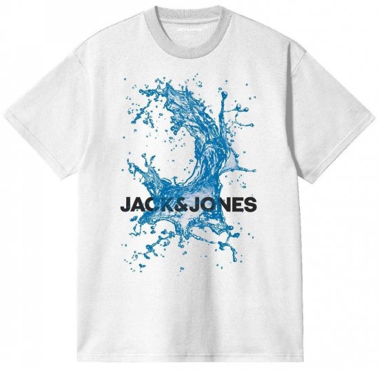 Jack & Jones JCOOCEAN SPLASH T-Shirt White - T-krekli - T-krekli - 2XL-14XL
